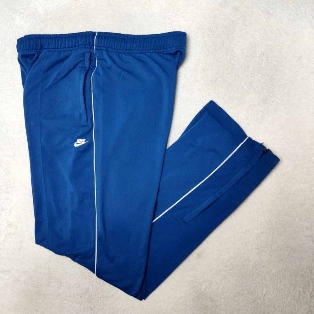 Vintage Nike Track‎ Pants Mens L Blue Y2K Running Basketball Training Warm Up